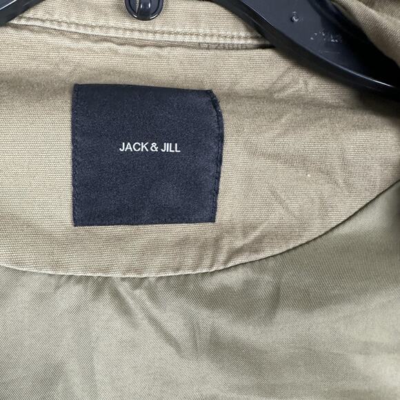 Jack & Jill Jacket Womens Small Khaki Military Field Anorak Back Skull Graphic - Picture 7 of 14
